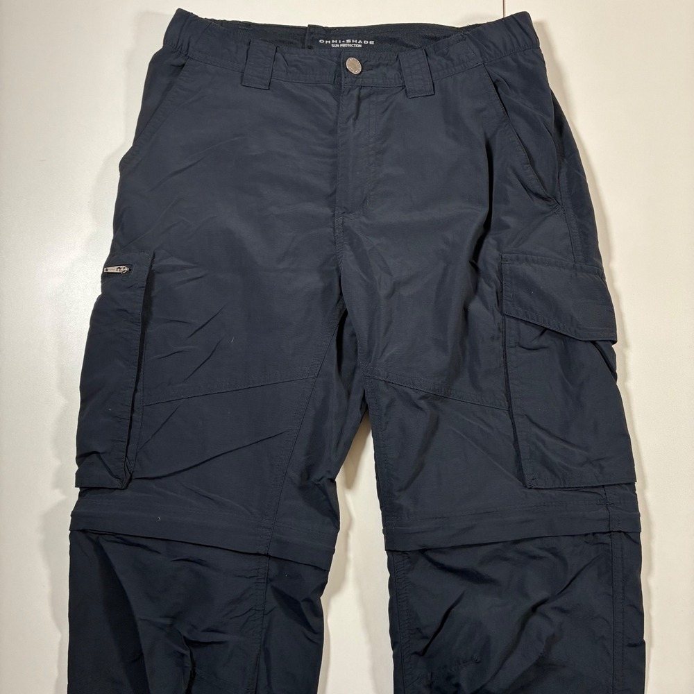 Columbia Convertible Cargo Pants 30x30 Blue Omni-Shade Zip Off Hiking